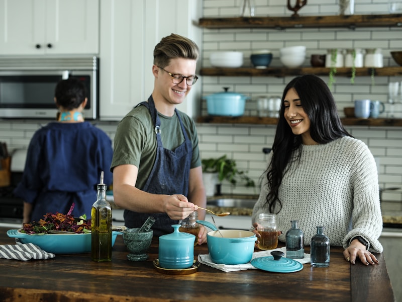 Family cooking together